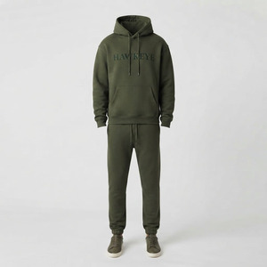 Sudadera con Capucha Deportiva Hawk Eye para Hombre, Corte Ajustado, Forro Polar de 300g, Invierno, Conjunto Deportivo con Botones, Transpirable - Product Image 2