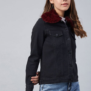Chaqueta de mezclilla sintética para mujer de marca superior, pantalones vaqueros de punto transpirables de algodón sólido de lavado medio con diseño de botones cubiertos - Product Image 3