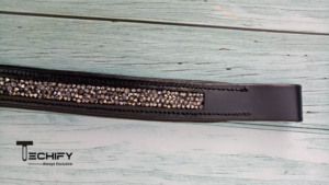 Bandeau de tête pour cheval en cuir fait main, droit, gris, rembourré, équipement équestre pour l'équitation, bandeaux de tête de haute qualité prêts à l'exportation - Product Image 3