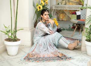 Alta calidad señoras paquistaní Shalwar Kameez exportación Calidad Algodón/césped bordado trajes de talla grande características - Product Image 4