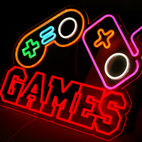 Enseigne Néon Acrylique Jeux Signe Personnalisé Enseigne Néon, Enseigne Néon Art, Enseigne Néon pour Bar Signe, Salle de Jeux