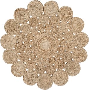 Soft <b>Rug</b> Living Room Bedroom Kitchen Area <b>Rugs</b> Flower Shaped Seagrass <b>Rugs</b> Sustainable Eco Friendly Raffia Carpets - Product Image 1