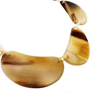 Ensemble de collier pendentif en corne de buffle de style moderne fait à la main ensemble de cadeaux personnels carrés en forme de trapèze - Product Image 2