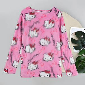 <span class=keywords><strong>Pigiama</strong></span> da <span class=keywords><strong>Donna</strong></span> Morbido in Maglia con Stampa Personalizzata di <span class=keywords><strong>Cartoni</strong></span> <span class=keywords><strong>Animati</strong></span> di Alta Qualità, Vita Elasticizzata, Traspirante, Casual, da Casa, Camicia da Notte - Product Image 5