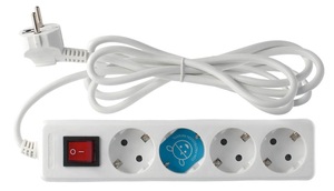 Enchufe múltiple serie estándar con 4 tomas y interruptor, 3 metros (GSC 0000019) - Product Image 1