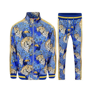 Ensemble de survêtement pour homme en polyester, fermeture éclair intégrale, respirant, léger, décontracté, jogging, tenue de sport, vêtements de sport - Product Image 1