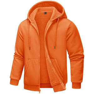 Sweat à capuche personnalisé en coton lourd 100% à manches longues avec fermeture éclair sur le devant, polaire 300 GSM, marque privée, fournisseur OEM, faible MOQ, gaufré pour hommes - Product Image 5