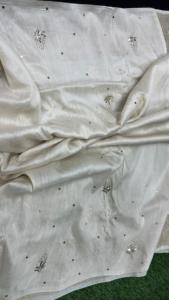 Pure Desi Moonga Silk Saree con Fancy Mukeish Work & Dyeable Blusa Pieza Estilo tradicional Ropa de fiesta - Product Image 2