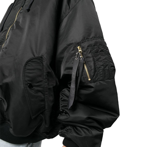 แจ็กเก็ตบอมเบอร์กันลมสำหรับผู้ชาย, แจ็คเก็ตลำลองทรงหลวมกระดุมเม็ดเดียวเสื้อ100% โพลีเอสเตอร์ - Product Image 2