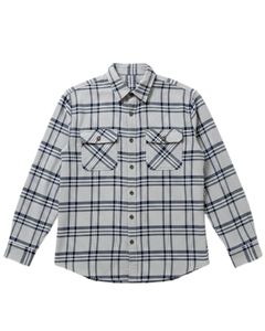 เสื้อเชิ้ตลายสก็อตแขนยาวผู้ชาย กระดุมผ่าหน้า สไตล์ลำลอง ผ้าแฟลนเนล สีเทาอ่อน สีน้ำเงินกรมท่า รับผลิตตามสั่ง ขายส่ง OEM - Product Image 1