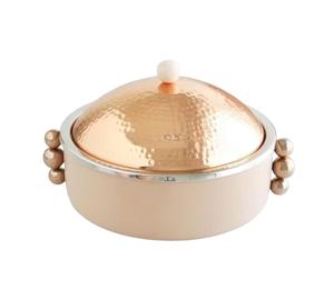 Pot chaud en métal martelé de style vintage avec couvercle de bouton de casserole de buffet hôtel maison mariage restauration utiliser pots de bouillon de soupe - Product Image 6