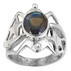 Bague tendance pour femme en argent 925 avec pierre précieuse, style classique-religieux-géométrique, incrustation plaquée or sur laiton, bijoux de déclaration - Product Image 2