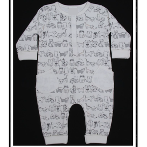 100% Cotton All-Over <b>Printed</b> 210gsm Interlock for Unisex Baby Sleepsuits-BD Origin ODM/OEM/FOB Supply In-Stock - Product Image 1