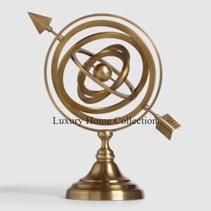 Globe de table en métal lourd pour bureau et école de table Globes de concepteur décoratifs éducatifs avec des fournitures de base de couleur or - Product Image 5