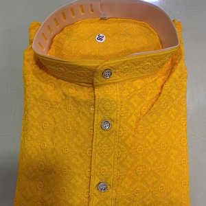 Pyjama Kurta jaune pour hommes pour mariages de Fabzone, exportateur de gros - Product Image 1