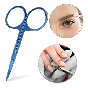 Professionnel petit bleu ongles ciseaux manucure pour ongles en acier inoxydable sourcil nez cils cuticules ciseaux incurvé maquillage outil - Product Image 6