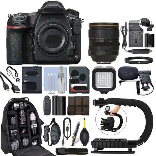 BRAND NEW D850 FX D7500 DSLR Camera with 24-120mm f/4G AF-S ED VR Lens+ 64GB Pro With Extra Accessories