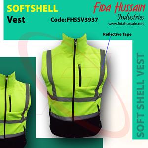 Vente en gros Gilet vert haute visibilité Softshell de meilleure qualité en tissu polyester 100% pour les travailleurs du chantier - Product Image 3