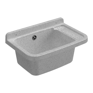 Lavello da Cucina Mongardi 50L 33.5D 24H cm, Moderno Rettangolare Lucido da Parete, Resistente agli Acidi, per Interni/Esterni, in Resina con 1 Foro - Product Image 1