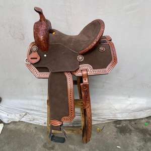 Conjunto de Silla de Montar Western de Cuero y Madera Premium con Diseño Artístico para Carreras de Barriles |   Juego de Herrajes de Acero Inoxidable Hechos a Mano para Montar a Caballo - Product Image 5