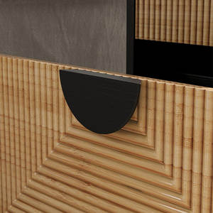 แถบไม้ไผ่แบบ2ลิ้นชักสไตล์โบโฮที่ทันสมัยสำหรับห้องนอนหรือห้องนั่งเล่นเฟอร์นิเจอร์ภายในบ้าน - Product Image 5