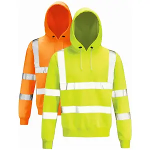 Safety Hoodie Pullover Reflective Sweatshirt Hoodies Polyester Sift Shell Fabric With Excellent Quality High Visibility