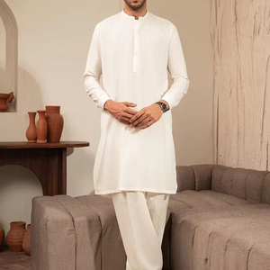 Fabrication professionnelle meilleur style décontracté Salwar Kameez pour hommes respirant bas quantité minimale de commande hommes Shalwar Kameez à vendre - Product Image 1