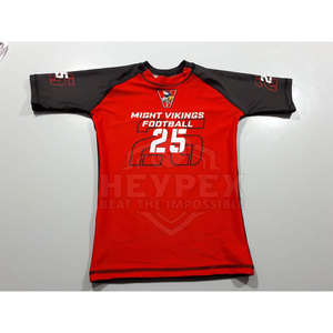 Hombres MMA Jiu Jitsu Transpirable Rash Guard Color Personalizado Manga Corta Equipo de Protección Hecho de Poliéster - Product Image 3