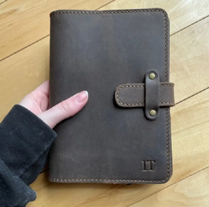 Carnet de notes personnalisé en cuir véritable de haute qualité pour hommes Cheval fou Carnet de notes en cuir véritable - Product Image 4