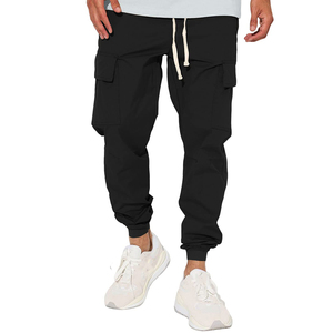 Nouveau modèle de pantalon de jogging confortable en coton pour hommes, entraînement décontracté, musculation, fitness, toile délavée - Product Image 1