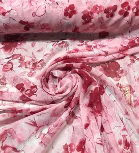 Tái Chế Hoa Hi Đa Voan Rửa Vải/100% Polyester Không Căng In Vải - Product Image 2