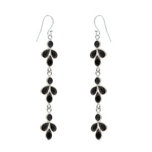Vente chaude bonne qualité 925 en argent Sterling noir zircon cubique luxe boucles d'oreilles pour femme filles bijoux faits à la main inde - Product Image 1