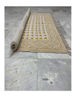 Factory Price Indian Cotton Floor Carpets Hand Block Printed Living Kitchen Home Hallway Beach Runner Turkish Tassels Mat Rug