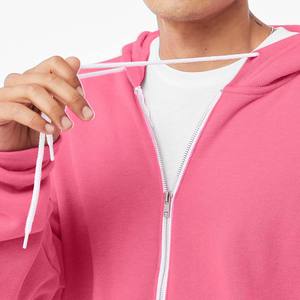 Bella Canvas Custom 100% Cotton Terry Hoodie Sudadera con capucha personalizada Logo Oversized Men's Zip up Hoodies - Product Image 5