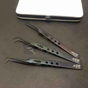 แหนบขนตาปลอมแบบใช้มือที่ทดสอบอย่างยั่งยืนแหนบขนตาแบบกำหนดโลโก้ได้เองจากญี่ปุ่นพลาสม่าสีดำ - Product Image 1