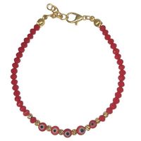 Abalorio de cristal de ojos malvados con cuentas doradas para pulsera Pulseras de moda
