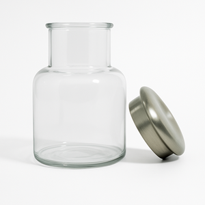 Bocal en verre Mason gaufré avec couvercle en métal, rangement hermétique pour un usage domestique parfait pour les recettes de collations alimentaires - Product Image 3