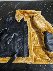 Customize Design New Leather <b>Jacket</b> For Men Winter Fashion Warm Fur Collar Leather <b>Jacket</b> <b>Sheepskin</b> Zipper <b>Jacket</b> - Product Image 5