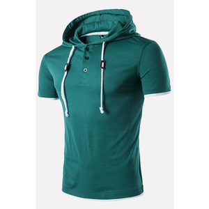 เสื้อยืดมีฮู้ดแบบสวมหัวแขนสั้นสำหรับผู้ชายมาใหม่ฤดูร้อน - Product Image 1