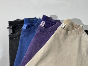 Camisetas Personalizadas con Lavado Ácido para Hombre y Mujer, 100% Algodón, Estilo Vintage Lavado, Antiarrugas, Estilo Hip Hop, Corte Holgado para Uso Casual - Product Image 2