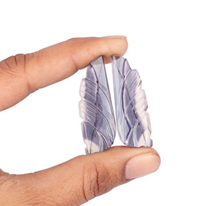 Pierre précieuse en vrac Multi Fluorite 2 pièces 73cts Lot de pierres précieuses sculpture pierre précieuse pour la fabrication de bijoux à la main pierre anneau boucle d'oreille - Product Image 4