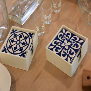 Premium Classic Wooden Meena Coasters Handcrafted Colorful Enamel Work Eco-Friendly Durable Heat Resistant Perfect <b>Gifting</b> - Product Image 4