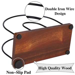 Soporte de madera para servilletas de alambre, accesorio negro para dispensador de vajilla, servilletas, servilletas - Product Image 6