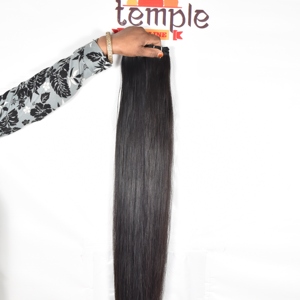 Extensiones de cabello humano Remy de las mejores marcas 100%, cabello indio de onda profunda, Color Natural, ninguno procesado químicamente, mechones rectos - Product Image 1