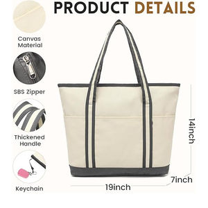 Sac fourre-tout en toile de coton 100% personnalisé réutilisable de qualité fabriqué au Pakistan 2026 Fermeture ouverte Design tendance - Product Image 5