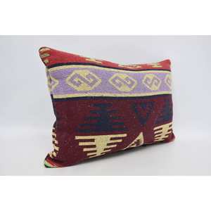 Oreiller en laine rouge 16x24 avec design géométrique traditionnel Literie portable de luxe à motif floral et vintage - Product Image 3