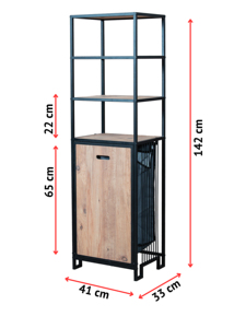 Cesto para Ropa Sucia, Mueble para Ropa Sucia, Cesto para Ropa Sucia con Estantes, Organizador de Ropa Sucia Metálico de 4 Niveles - Product Image 6
