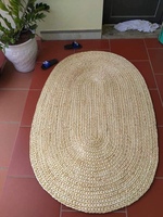 Organischer Strohteppich Hochfloriger Moderner Teppich Flachwebtechnik Mischfarben Blumenmuster Wendbar Gepolstert Bao Minh Linda 2588