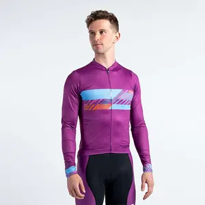 Jersey sepeda cetakan sublimasi pria, baju Jersey lengan pendek potongan Laser untuk bersepeda