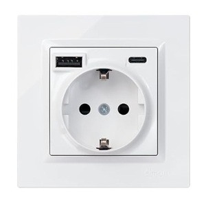 Base Schuko con USB A+C 10,5W bianca S10 (Simon F1011432030) - Product Image 2